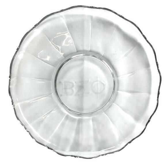 Beta Sigma Omicron Monogrammed Clear Crystal Scalloped Rim Serving Platter-Rare! - Picture 3 of 4